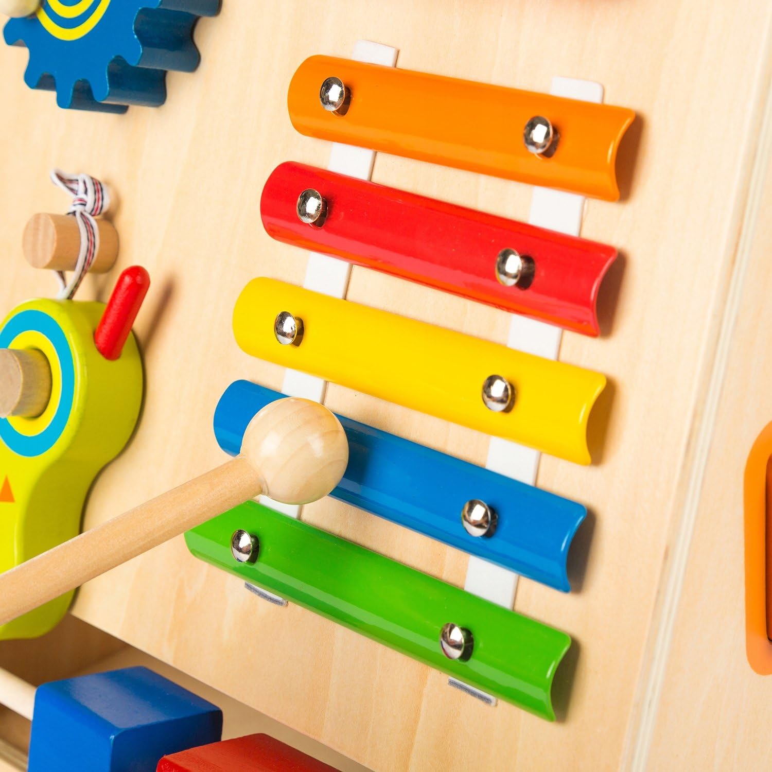 Pchacz dla dziecka chodzik drewniany kostka edukacyjna 6w1
