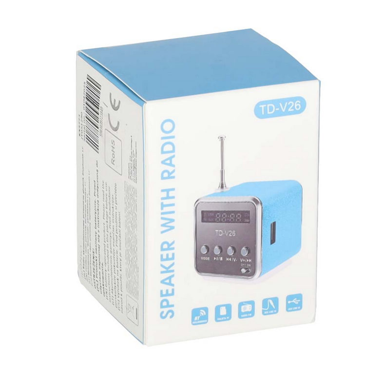 Radio akumulatorowe przenośne głośnik Bluetooth LCD TD-V26