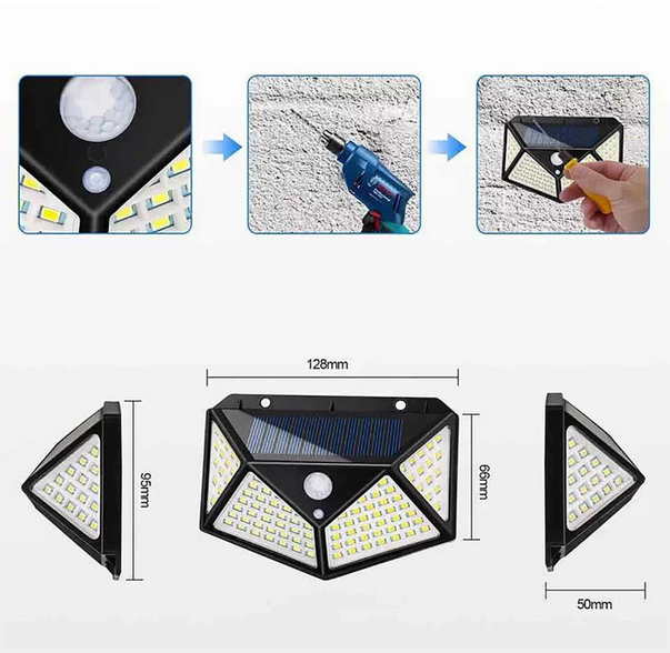 Lampa solarna czujnik ruchu i zmierzchu 100 LED