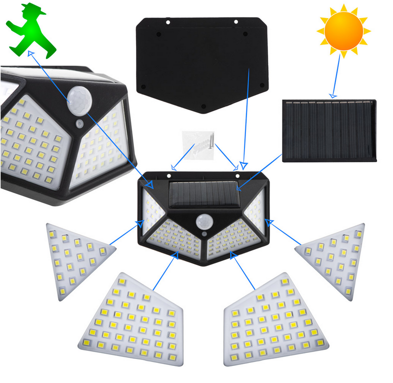 Lampa solarna czujnik ruchu i zmierzchu 100 LED