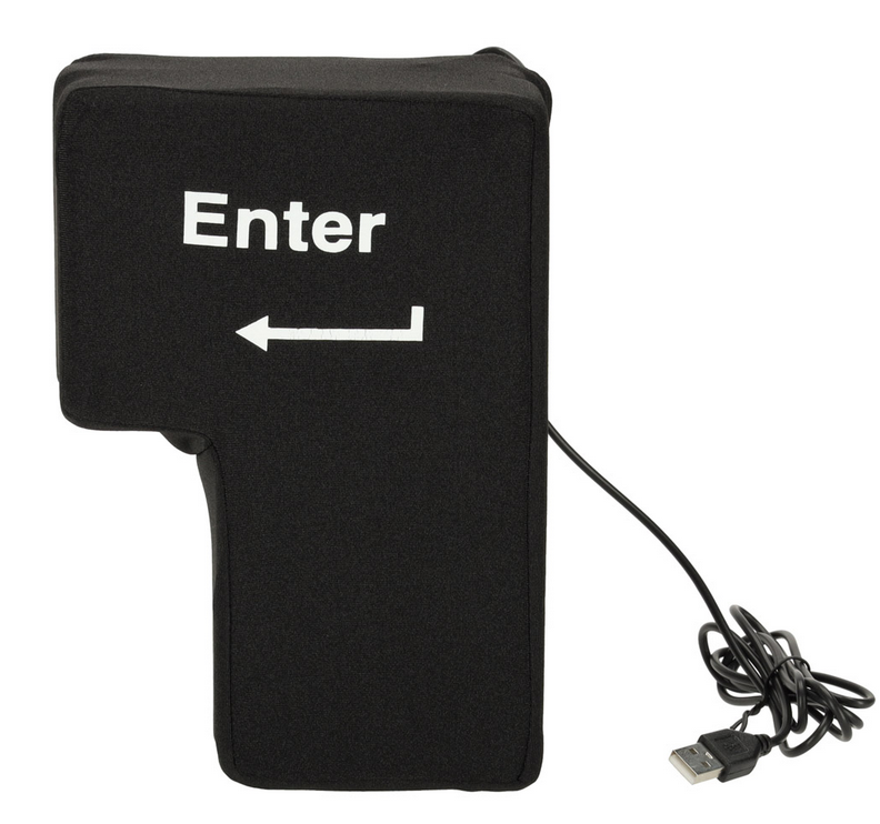 Klawisz ENTER duża antystresowa poduszka USB