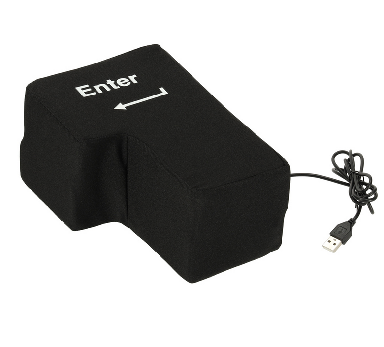 Klawisz ENTER duża antystresowa poduszka USB