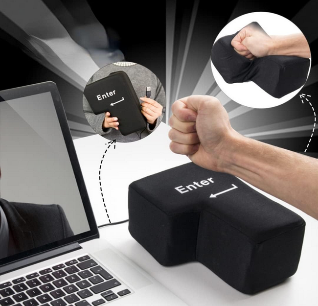 Klawisz ENTER duża antystresowa poduszka USB
