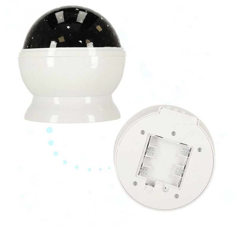 Lampka nocna projektor gwiazd 2w1 USB biała