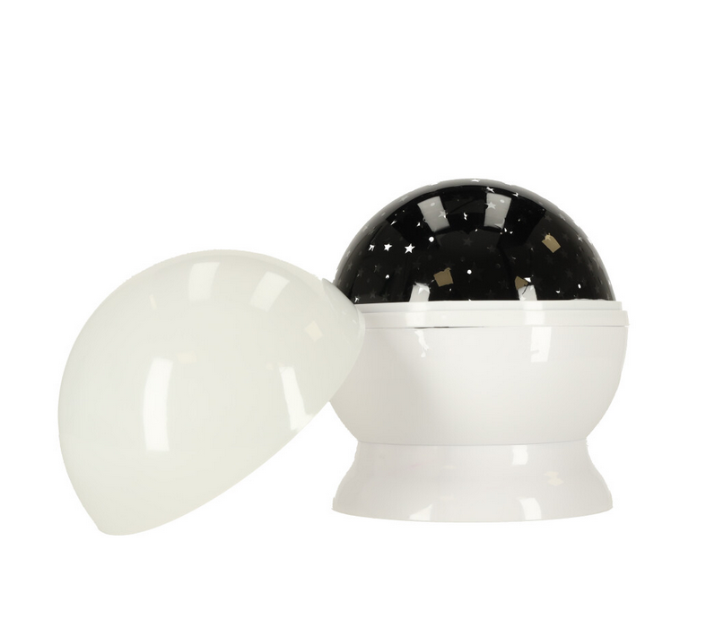 Lampka nocna projektor gwiazd 2w1 USB biała