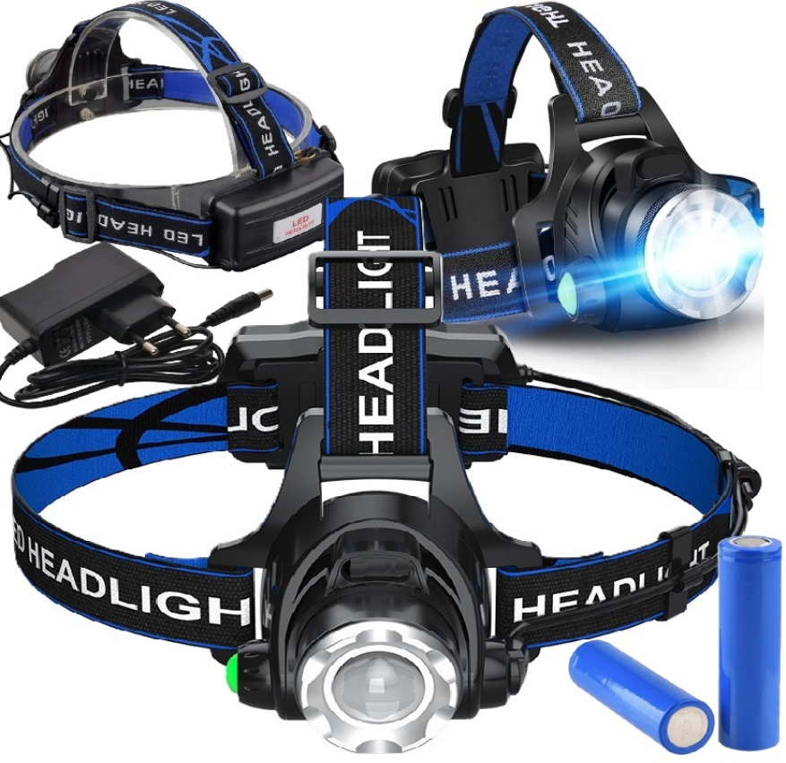 Latarka Czołowa LED Czołówka Lampka Na Głowę T6 Akumulatorowa Mocna