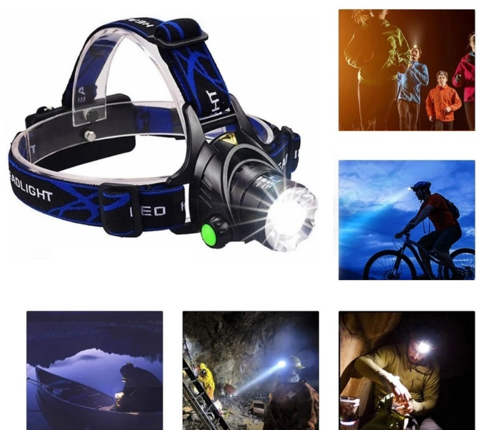Latarka Czołowa LED Czołówka Lampka Na Głowę T6 Akumulatorowa Mocna