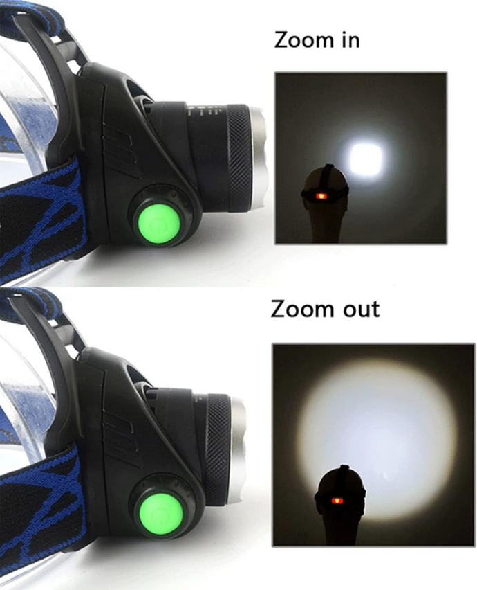 Latarka Czołowa LED Czołówka Lampka Na Głowę T6 Akumulatorowa Mocna