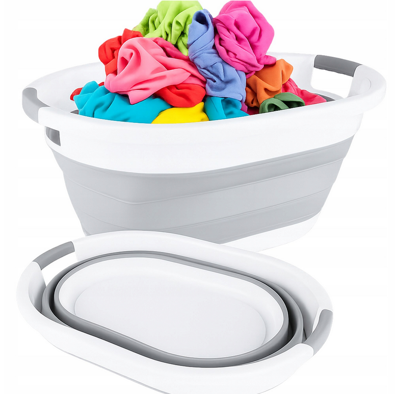 MISKA SILIKONOWA SKŁADANA KOSZ NA PRANIE BIELIZNĘ WANNY TYPU WANIENKA 25L