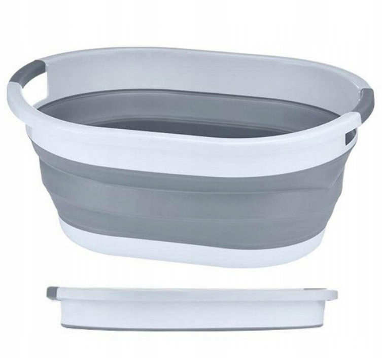MISKA SILIKONOWA SKŁADANA KOSZ NA PRANIE BIELIZNĘ WANNY TYPU WANIENKA 25L