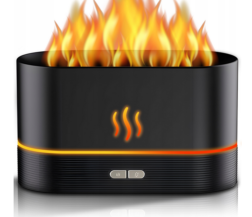 NAWILŻACZ POWIETRZA KOMINEK DYFUZOR AROMATERAPIA LAMPKA LED EFEKT OGNIA