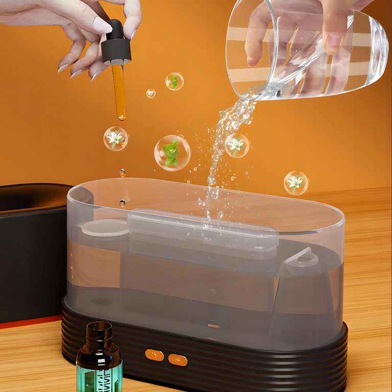 NAWILŻACZ POWIETRZA KOMINEK DYFUZOR AROMATERAPIA LAMPKA LED EFEKT OGNIA