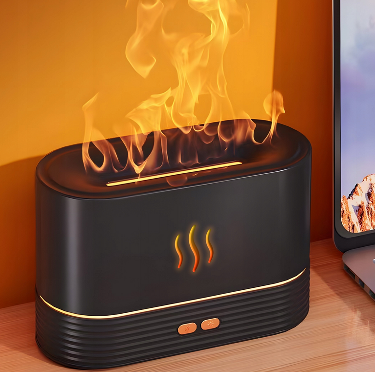 NAWILŻACZ POWIETRZA KOMINEK DYFUZOR AROMATERAPIA LAMPKA LED EFEKT OGNIA