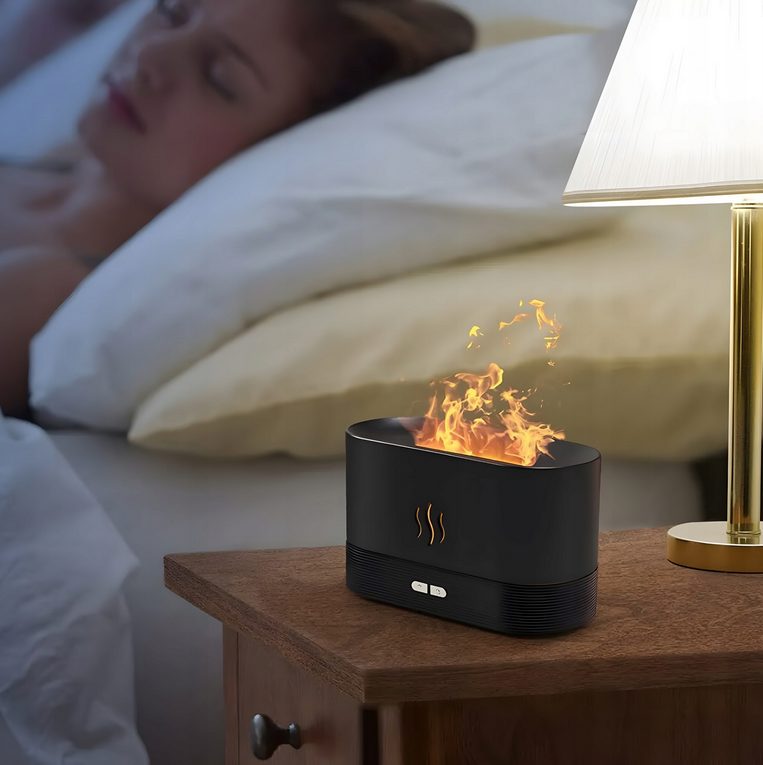 NAWILŻACZ POWIETRZA KOMINEK DYFUZOR AROMATERAPIA LAMPKA LED EFEKT OGNIA