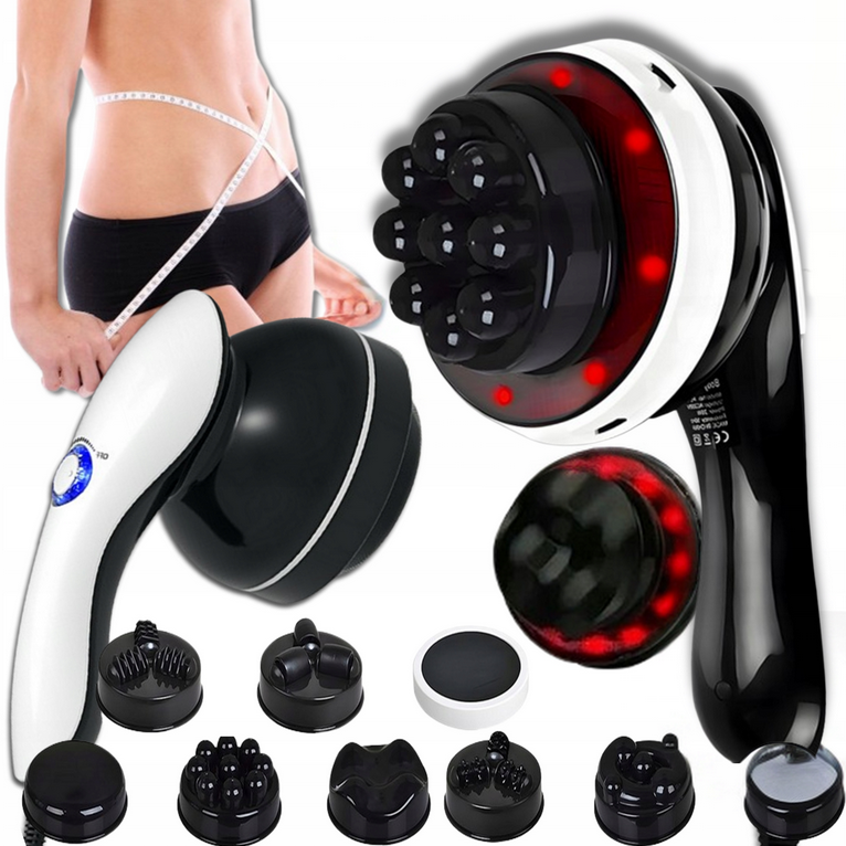 MASAŻER WYSZCZUPLAJĄCY DO CIAŁA CELLULITU 9w1 Z NAKŁADKAMI NOGI UDA BRZUCH
