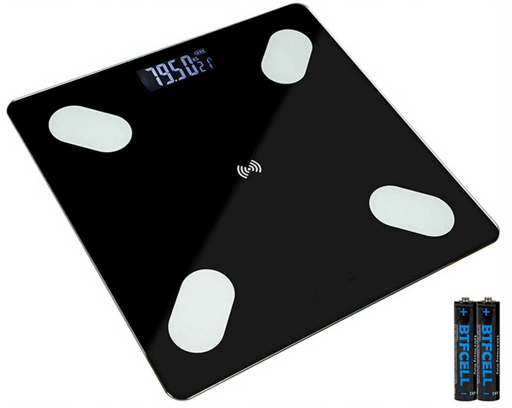 WAGA ŁAZIENKOWA INTELIGENTNA SMART ANALITYCZNA BLUETOOTH SZKLANA 180 KG
