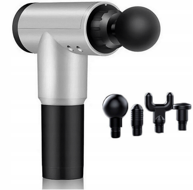 MASAŻER CIAŁA PISTOLET DO MASAŻU GUN + 4 KOŃCÓWKI + AKUMULATOR