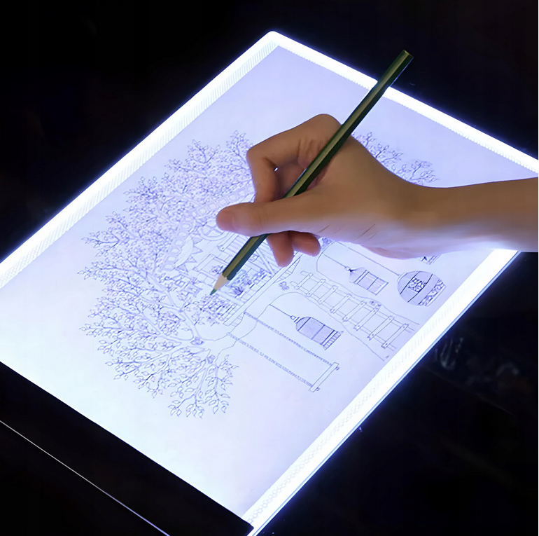 PODŚWIETLANA TABLICA DESKA KREŚLARSKA LED KALKA A4 DO RYSOWANIA TABLET