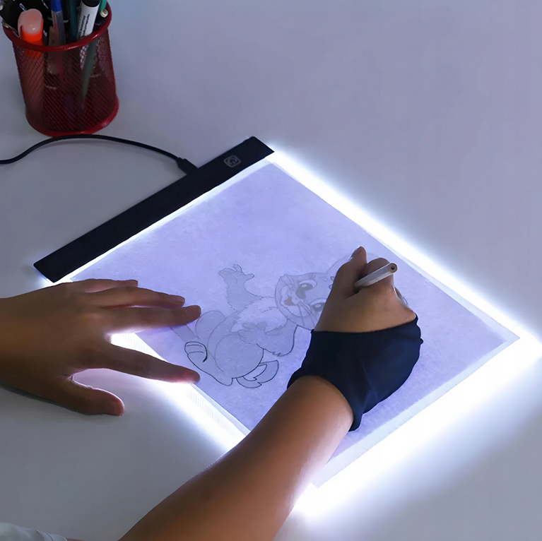 PODŚWIETLANA TABLICA DESKA KREŚLARSKA LED KALKA A4 DO RYSOWANIA TABLET