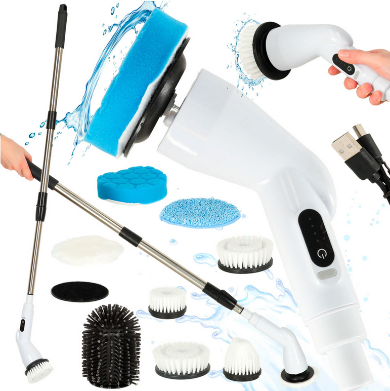 MOP OBROTOWY ELEKTRYCZNA SZCZOTKA DO CZYSZCZENIA Z 9 GŁOWICAMI SZCZOTKUJĄCYMI