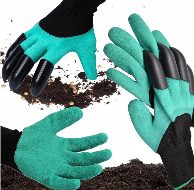 RĘKAWICE OGRODOWE Z PAZURAMI RĘKAWICZKI GRABIE DO KOPANIE OGRODOWE