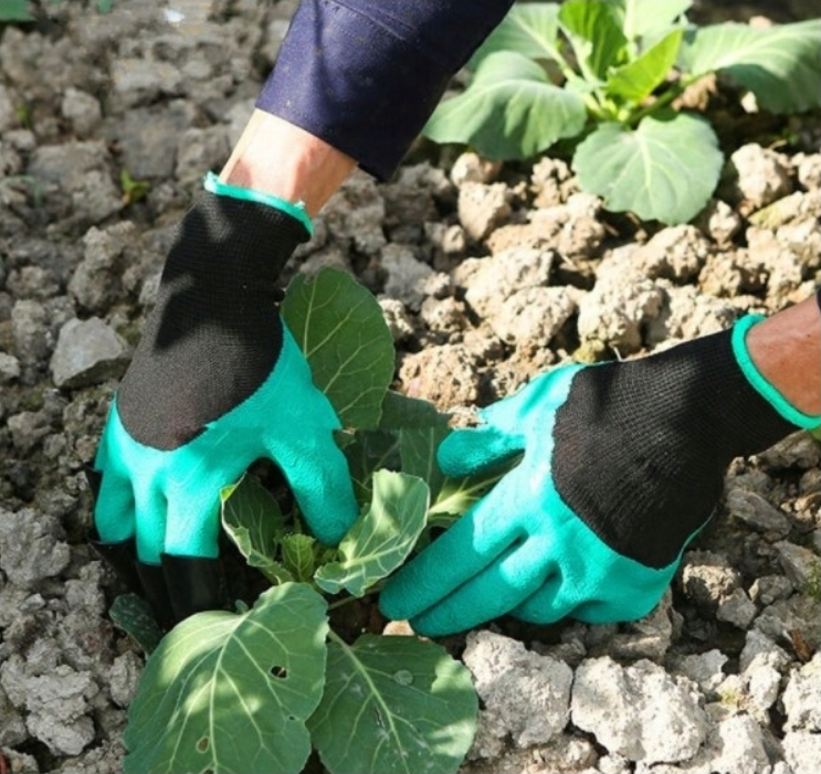 RĘKAWICE OGRODOWE Z PAZURAMI RĘKAWICZKI GRABIE DO KOPANIE OGRODOWE
