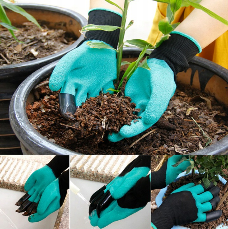 RĘKAWICE OGRODOWE Z PAZURAMI RĘKAWICZKI GRABIE DO KOPANIE OGRODOWE