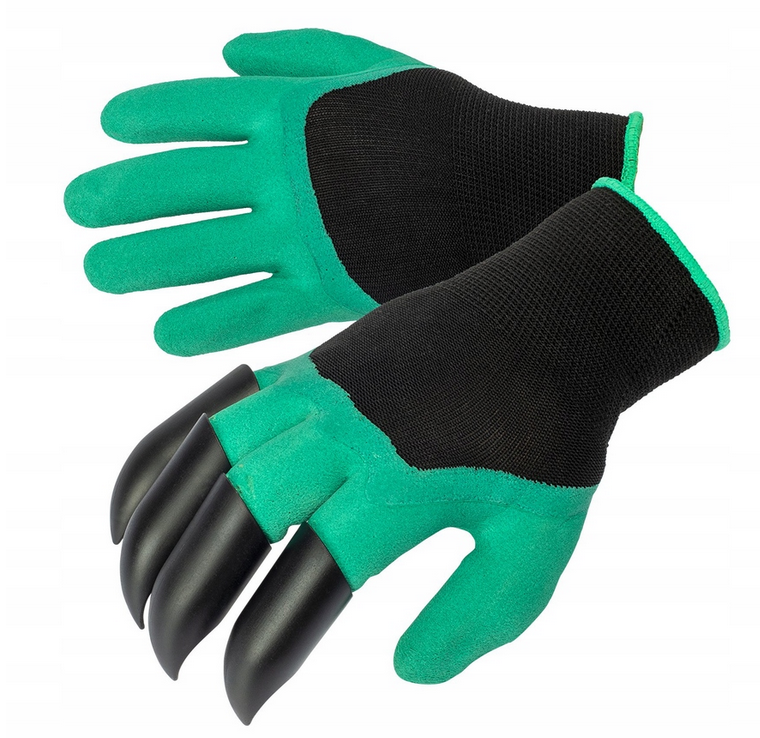 RĘKAWICE OGRODOWE Z PAZURAMI RĘKAWICZKI GRABIE DO KOPANIE OGRODOWE