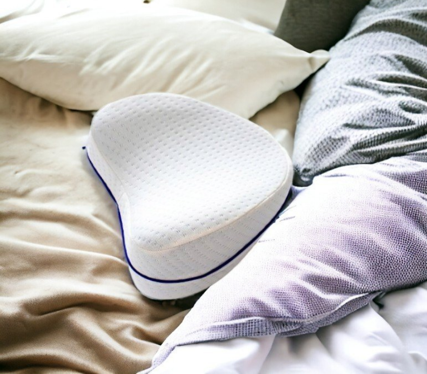 PODUSZKA ORTOPEDYCZNA KLIN POD NOGI MIĘDZY KOLANA DO SPANIA PROFILOWANA