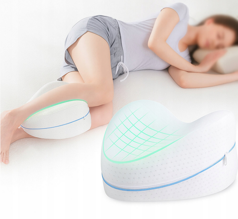 PODUSZKA ORTOPEDYCZNA KLIN POD NOGI MIĘDZY KOLANA DO SPANIA PROFILOWANA