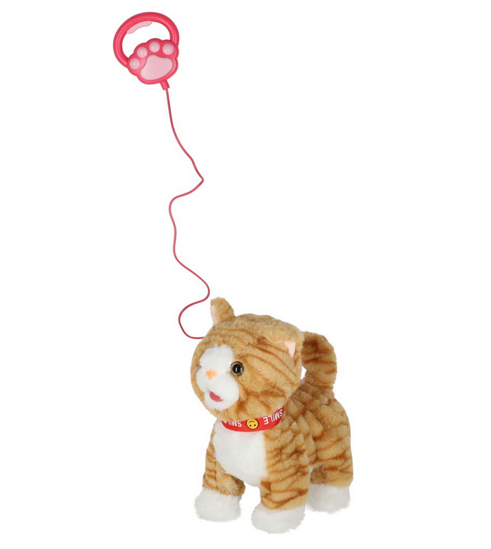 KOTEK INTERAKTYWNY NA SMYCZY MIAUCZY CHODZI RUSZA OGONEM