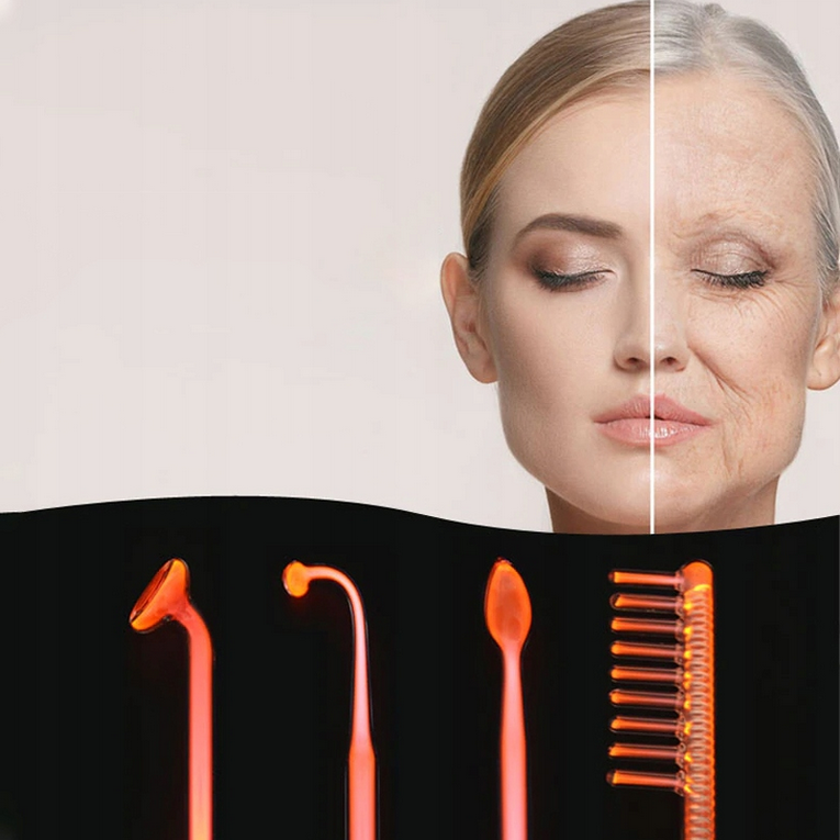 DARSONVAL DERMA WAND 4 PELOTY PIELĘGNACJA ELEKTRODY DO TWARZY WŁOSÓW CIAŁA