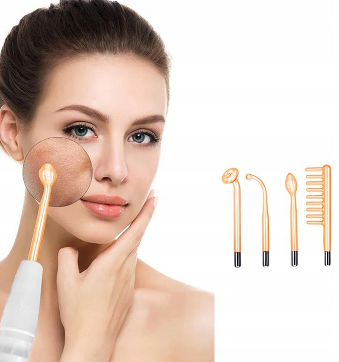 DARSONVAL DERMA WAND 4 PELOTY PIELĘGNACJA ELEKTRODY DO TWARZY WŁOSÓW CIAŁA