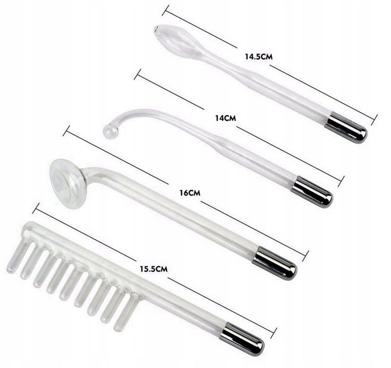 DARSONVAL DERMA WAND 4 PELOTY PIELĘGNACJA ELEKTRODY DO TWARZY WŁOSÓW CIAŁA