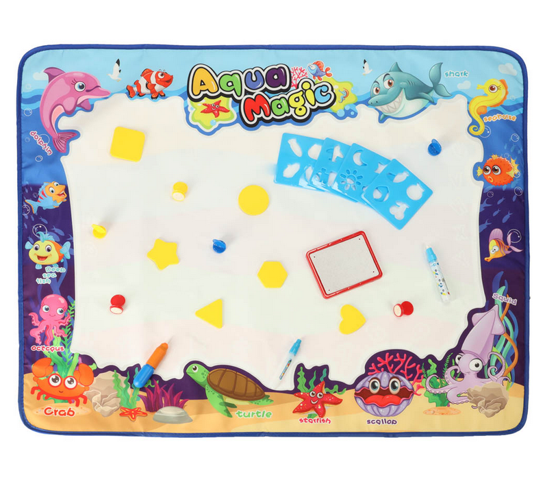 MATA WODNA DO RYSOWANIA I MALOWANIA WODĄ XXL PIECZĄTKI SZABLONY ZESTAW 100 x 80 cm