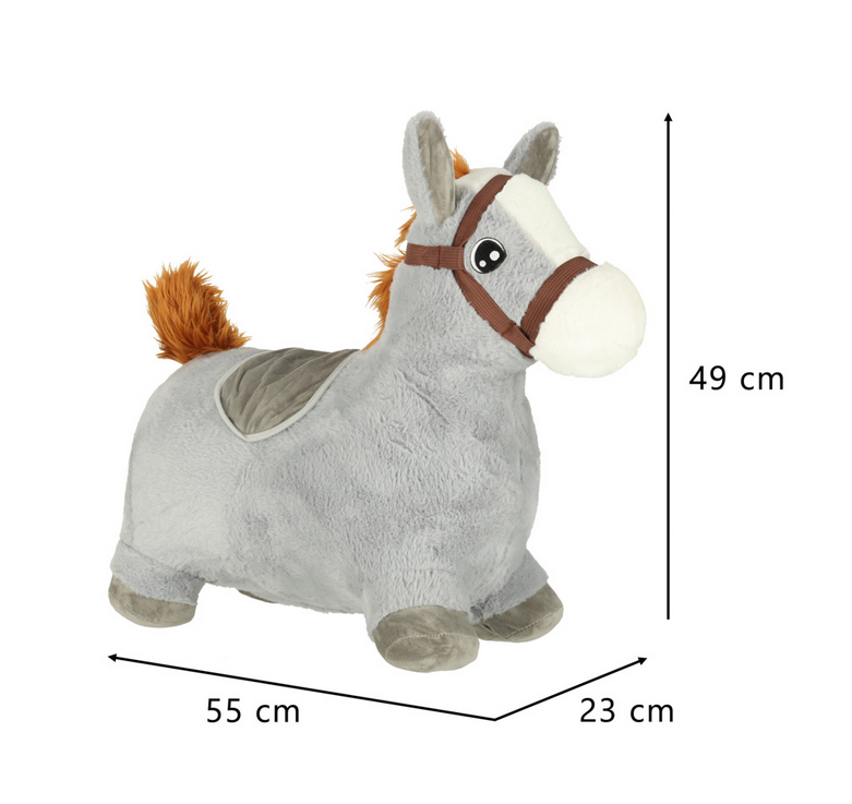 SKOCZEK DLA DZIECI GUMOWY DO SKAKANIA KOŃ KONIK Z MIĘKKIM POKROWCEM + POMPKA