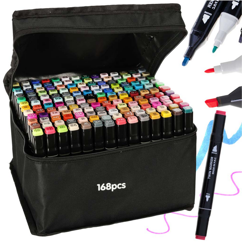 MARKERY DWUSTRONNE MAZAKI ALKOHOLOWE ETUI 168 + PODSTAWKA