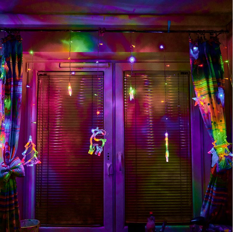 LAMPKI LED KURTYNA RENIFER ŚWIĄTECZNE 8 TRYBÓW ŚWIECENIA