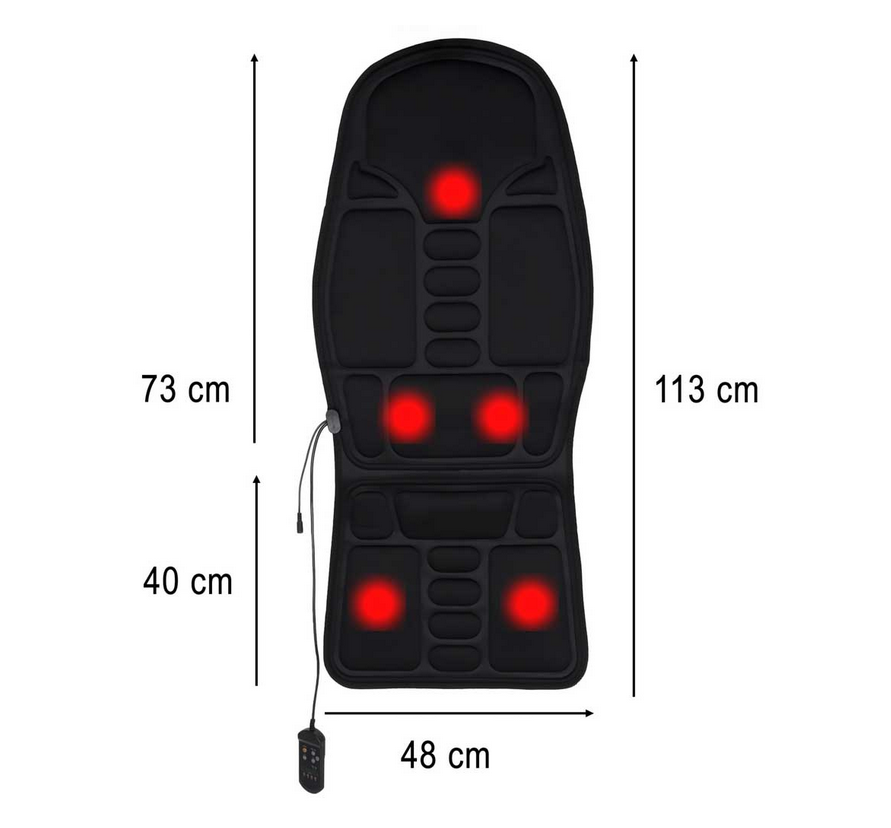 MASAŻER DO PLECÓW MATA MASUJĄCA GRZEWCZA NA FOTEL DO SAMOCHODU