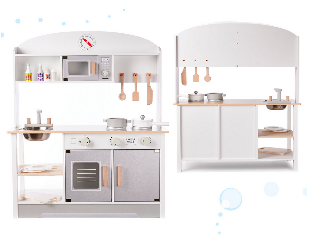 Kuchnia dla dzieci drewniana MDF MODERN CLASSIC akcesoria 82cm