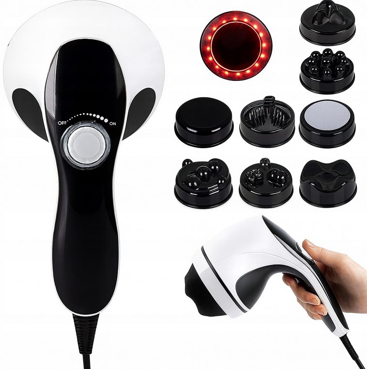 MASAŻER WYSZCZUPLAJĄCY DO CIAŁA CELLULITU 9w1 Z NAKŁADKAMI NOGI UDA BRZUCH