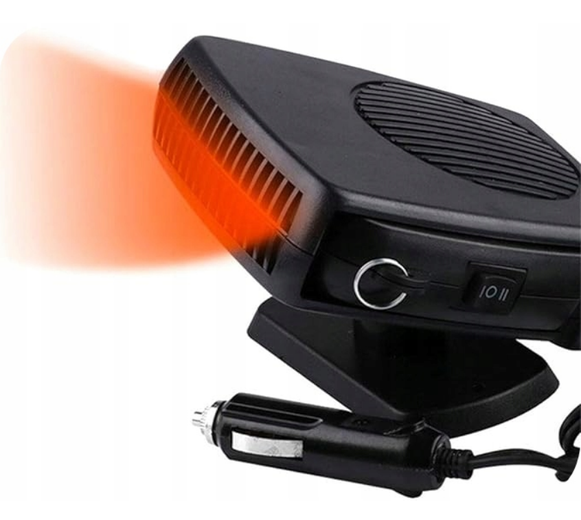 NAGRZEWNICA SAMOCHODOWA TERMOWENTYLATOR DMUCHAWA NA SZYBE DO AUTA 12V 200W