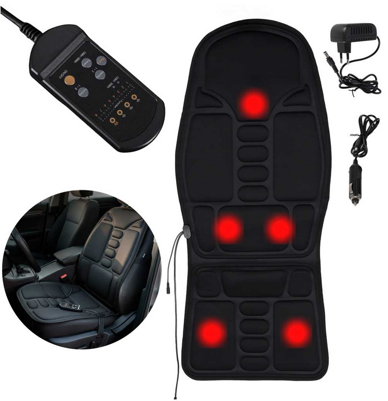 MASAŻER DO PLECÓW MATA MASUJĄCA GRZEWCZA NA FOTEL DO SAMOCHODU